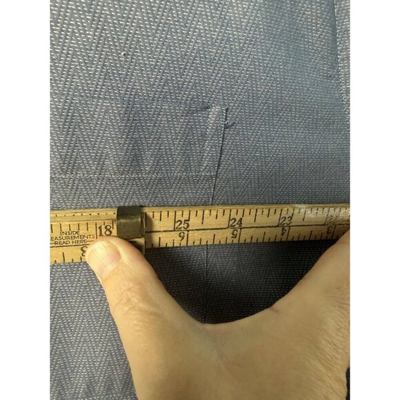 Paul Fredrick Herringbone Cotton Blue Finest Long Staple L/S Dress Shirt XL Slim - Picture 6 of 13